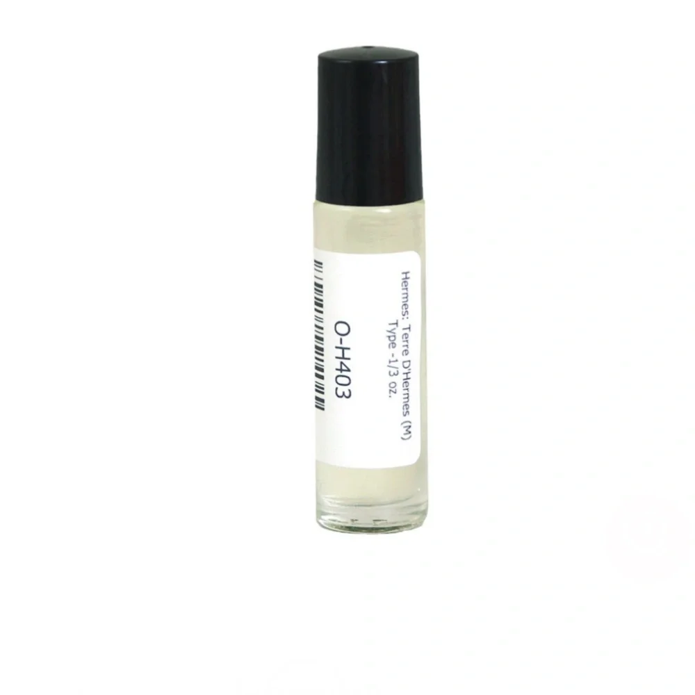T D'Hermes (M) Type Fragrance Oil 1/3 Oz Glass Roll-on Bottle